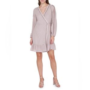 DEX // Crochet Insert Wrap Front Mini Dress // Sz M // BNWT